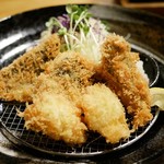 酒肴 新屋敷 - 【コース】
            アジ・牡蠣・鱧のフライ盛り合わせ