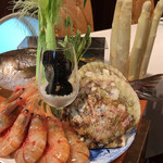 神戸牛炉釜炭焼ステーキ IDEA - 本日のお魚、お野菜