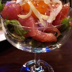 焼鳥　月 - まぐろユッケ風　500円