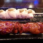 焼鳥　月 - ささみ(塩)　レバー(タレ)