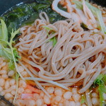 松尾庵 - 「五目蕎麦（800円）」麺アップ