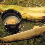三笠鮨 - ヤングコーンと水茄子とウニ