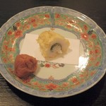 三笠鮨 - 黄金ハモと梅干し