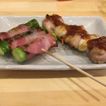 お台所 あさひや - アスパラベーコン、にんにくま