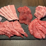 Assortment of 5 types of meat of the day