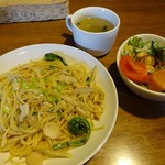 けや木 - ランチ・鶏ごぼうの和風スパゲティ750円