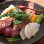 菜ころ - 「三重県産真ハタ姿蒸し＋10種野菜」に春雨