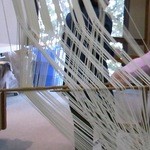 麺ゆう館 - 手延べをしているところ