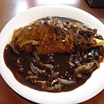 キッチン カトウ - オムライス　ハヤシライスソースかけ