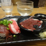 鮨 馬刺し 櫻 - ・新鮮馬肉のにぎり2貫 ・希少部位ハツ刺し