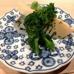 ぎおん 阪川 - 突出②筍、菜の花、空豆、鯛の子、細魚一口寿司