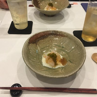 うぶか - 先付け：縞海老　湯葉　山葵