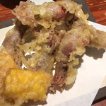 めしの助 - 蛍いかととうもろこしの天ぷら