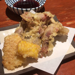 めしの助 - 蛍いかととうもろこしの天ぷら