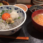 めしの助 - 生しらすと釜揚げしらす丼