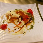 鉄板焼き ステーキ 湛山 - このソースが抽象画！