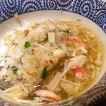 鉄板焼き ステーキ 湛山 - 海鮮の餡かけ～