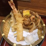 小魚阿も珍 - 海老、レンコン、かき揚げ