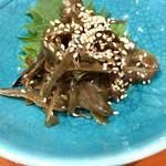 魚竹 - ●山ウドのキンピラ (600円)
            山ウドの香りはありませんでした。
            味付けが甘い。
            
            
            
