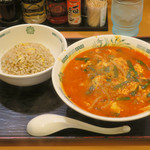 日高屋 - 大宮担々麺の半チャーハンセット880円