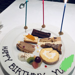 カランドリエ - 選んだデザート全種類乗せ(笑)には、ステキなメッセージが！！！ヽ(*＾ω＾*)ﾉ♡