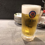 大衆酒場 モツレ - まずは一杯生ビール(^^)