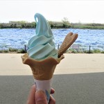大阪まいしまシーサイドパーク - ネモフィラソフトクリーム「ミックステイスト」