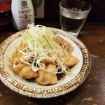 金魚屋 - 蕎麦粉で揚げる 鶏の唐揚げポン酢