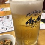 大衆酒場 和来 - 生ビールに氷3個。