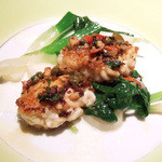 レストラン バカール - 根室産白子のムニエル 金子さんの野菜のエチュベ(+800円)