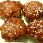 オリジン弁当 - 量り売り惣菜より、牛肉団子の甘酢あん。