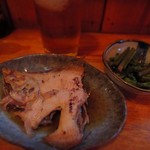 Yakitori Torimasa - お通し500円と、しぐれ酒ソーダ割り500円