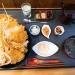 お食事処 なみき - 穴子天丼御膳　１５３０円(税別)＋ご飯大盛１００円＝１７６０円(税込)　ご飯は大盛だと体感では１合は超えていた。