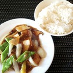 中国料理孝華 - 海老の甘辛炒めとおかわり自由のライス！
