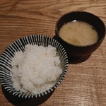 キッチンごりら - 豚ハンバーグ定食(¥1100)～②御飯＆味噌汁～