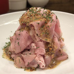 創作麺工房 鳴龍 - 「うす切りチャーシュー（マスタードソース）」400円