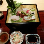 祇園 又吉 - 若狭ぐじ，天然シマアジ，ヤイトガツオ，ヒラメエンガワ