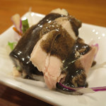 中国料理 堀内 - 蒸し鶏の黒胡麻だれ