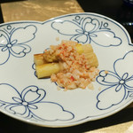 野嵯和 - ホワイトアスパラガス、海老そぼろ