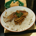 野嵯和 - 舞茸　雲丹とのどぐろのご飯