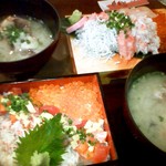 海鮮丼屋  海舟 - 小田原魚屋の海鮮丼美味し(≧∇≦)あら汁も良い風味でした♪