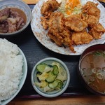 又兵衛 - 唐揚げ定食ご飯大盛り