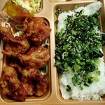 本家かまどや - から揚げ弁当500円+菜っぱ乗せ100円