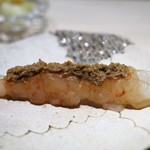 鮨 なんば - 増毛のぼたんえび　その味噌と殻のペースト乗せ