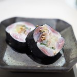 鮨 なんば - イワシと香味野菜の海苔巻き