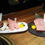 和牛 まつした - ●お任せ160g 8500＋追加単品(ﾗﾑｼﾝ100ｇ 3300＋ﾎﾙﾉﾝ500)＋小瓶ﾋﾞｰﾙ680+生ﾋﾞｰﾙ780＋SW5000=18,760円 2019年05月