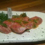 和牛 まつした - ●お任せ160g 8500＋追加単品(ﾗﾑｼﾝ100ｇ 3300＋ﾎﾙﾉﾝ500)＋小瓶ﾋﾞｰﾙ680+生ﾋﾞｰﾙ780＋SW5000=18,760円 2019年05月