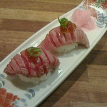 和牛 まつした - ●お任せ160g 8500＋追加単品(ﾗﾑｼﾝ100ｇ 3300＋ﾎﾙﾉﾝ500)＋小瓶ﾋﾞｰﾙ680+生ﾋﾞｰﾙ780＋SW5000=18,760円 2019年05月