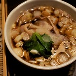 Soba Sakedokoro Mugiya - もち豚せいろ    豚バラ肉と葱  たっぷり