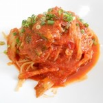 トラットリア リウニオーネ - 牛肉とごぼう白菜のトマトソースパスタ